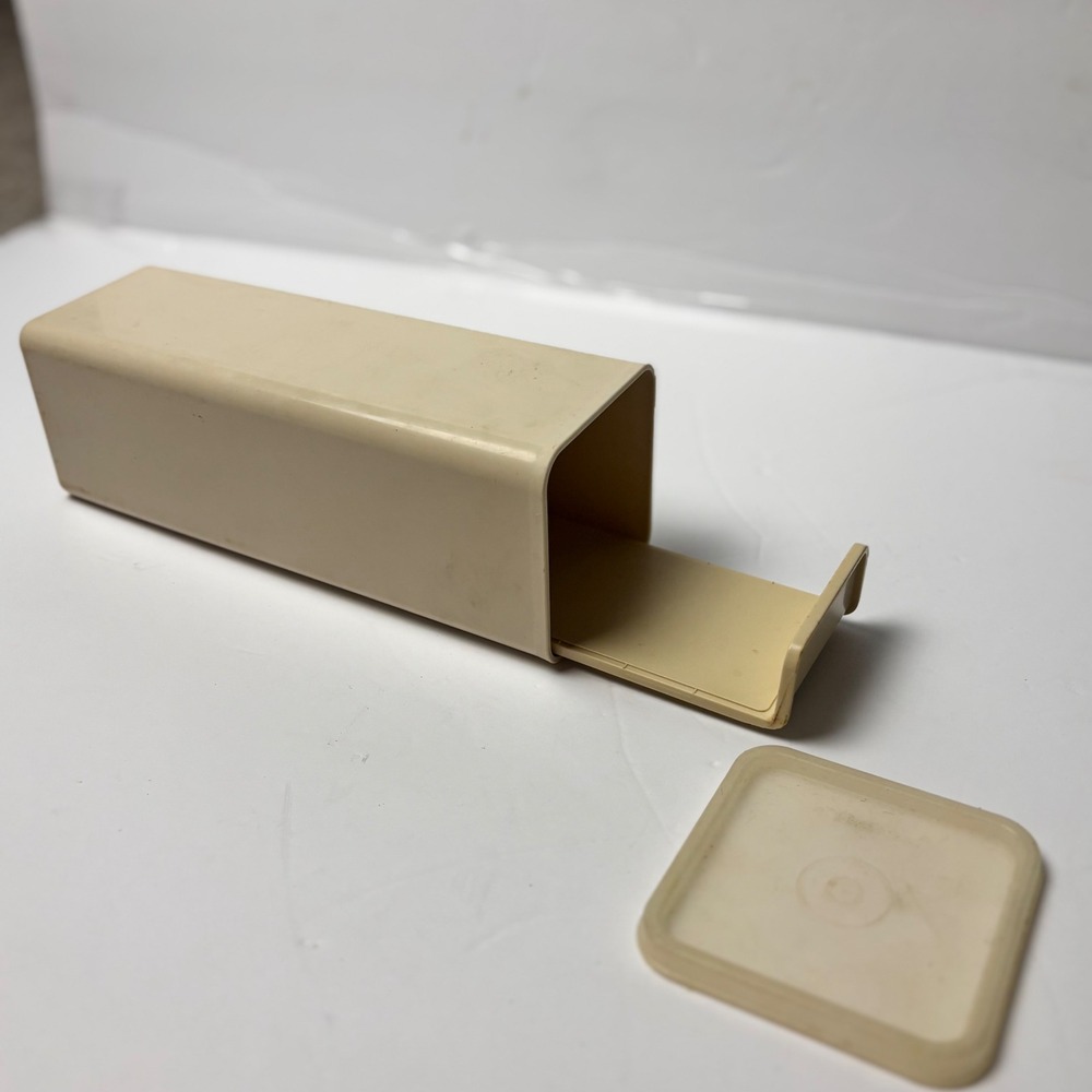 Vintage Tupperware Butter Server Almond Beige Slide Out Tray 1698 Made‎ in USA